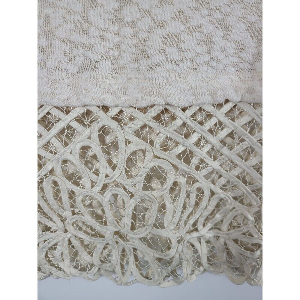 Saturday Sunday Anthropologie‎ Sweater Top XS Womens Cream Lace Pullover Sheer - Picture 5 of 10
